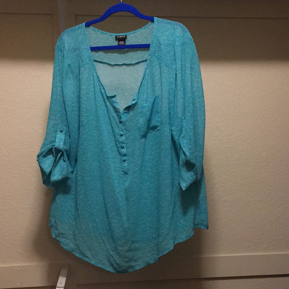 Bird Print Sheer Blouse